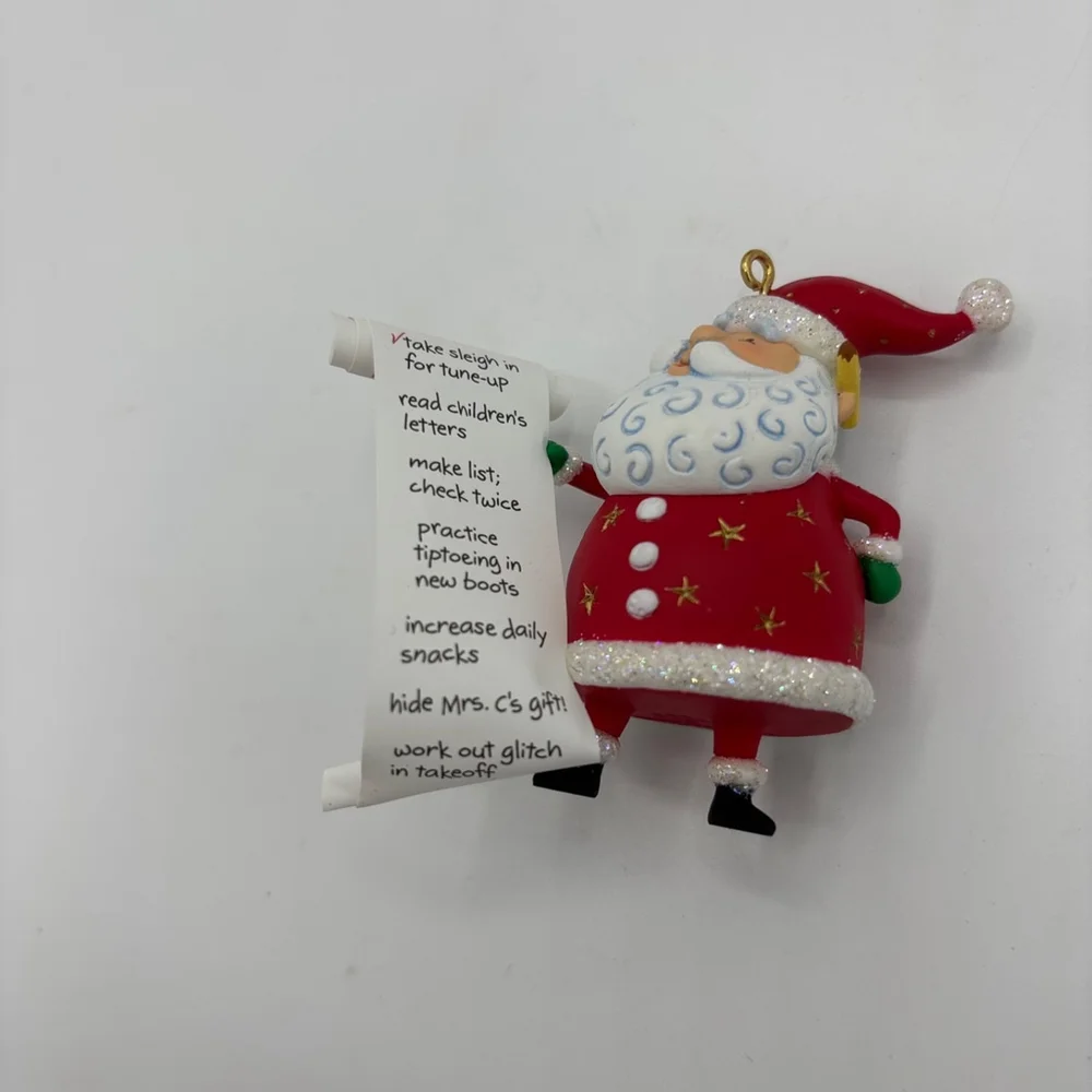 Vintage 2004 Hallmark Keepsake So Much To Do Ornament Santa Checking List Funny